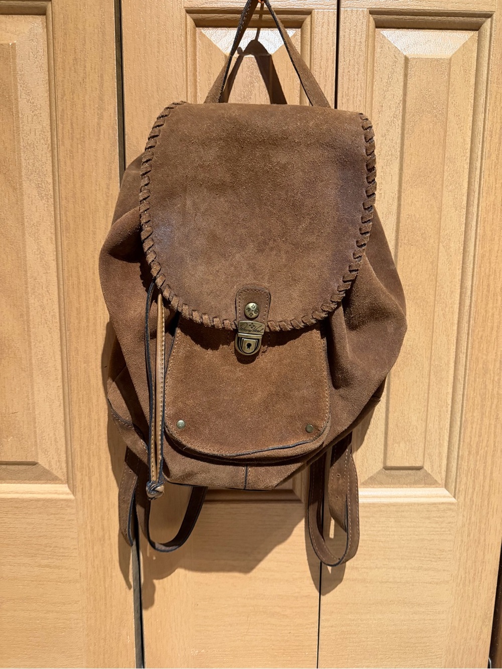 Patricia Nash suede raw leather backpack